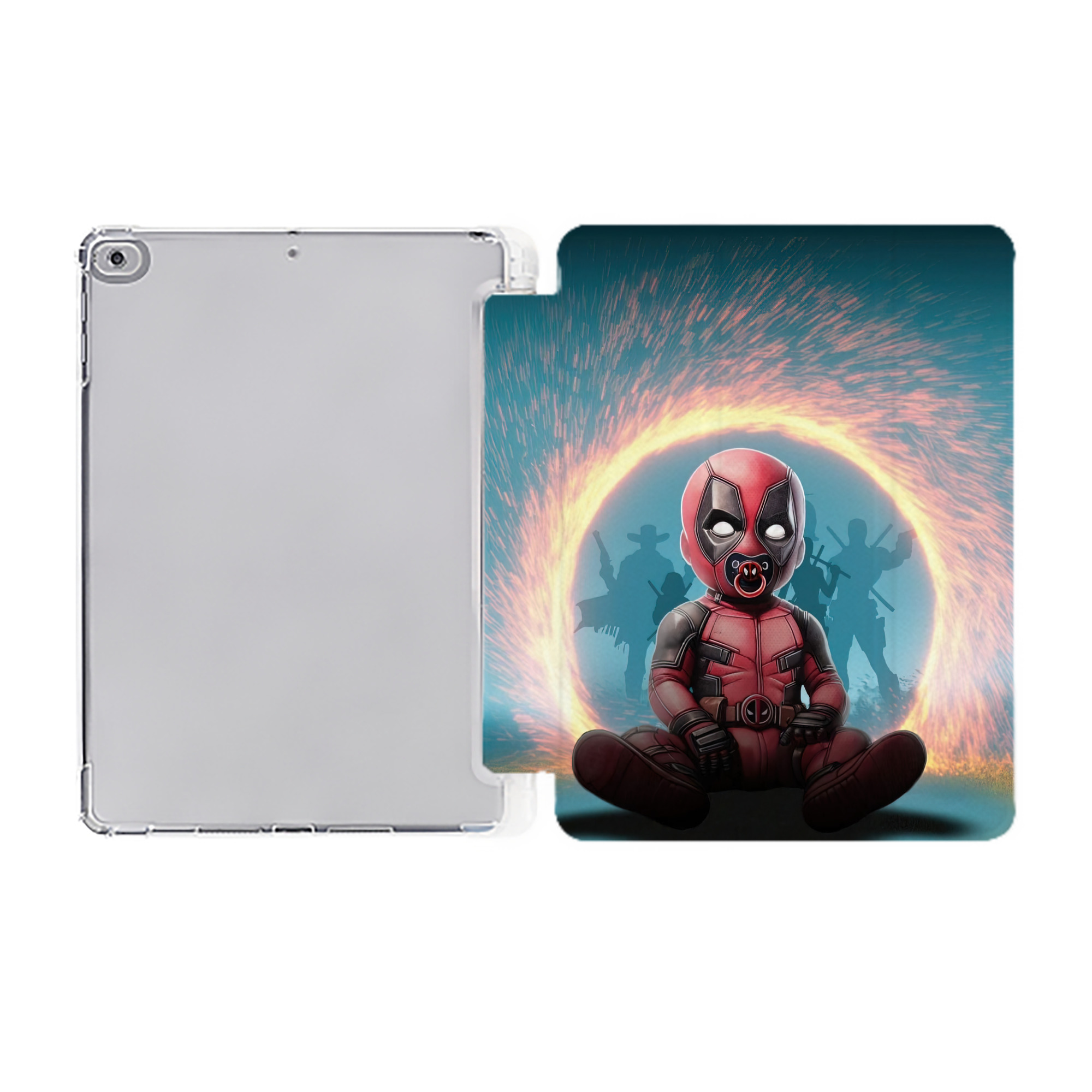 （画像用） Deadpool デッドプール IPad ケース ペン収納付き 三つ折りスタンド PUレザー×シリコン 対応機種9.5/10.5/10.9インチ